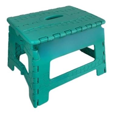 Imagem de Banqueta Dobrável Resistente 100kg Grande e Pequena | Banco Portátil para Camping, Pesca, Praia e Piquenique(PEQUENA VERDE)