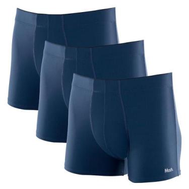 Imagem de Kit 3 cuecas boxer mash microfibra 170.30, Azul jeans escuro, M