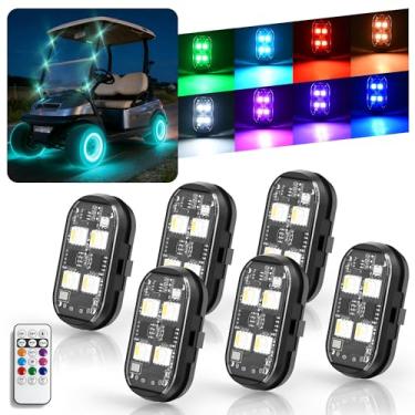 Imagem de 10L0L Kit de luz estroboscópica para carrinho de golfe, pacote com 6 com controle remoto, alto brilho, 8 cores, luzes de advertência anticolisão IP65 à prova d'água para carro, drone, bicicleta, Natal