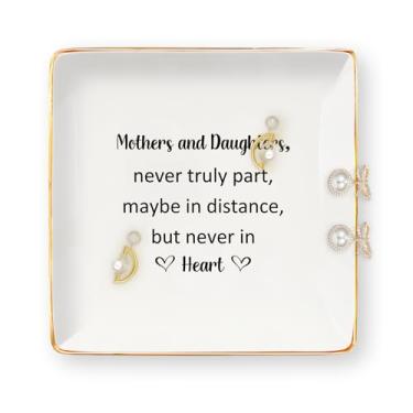 Imagem de Presentes de aniversário de mãe da filha - Presentes de mãe e filha de mãe, anel de cerâmica, bandeja de joias, prato de joias, Natal, Dia das Mães, Dia dos Namorados, presente para mães, filhas