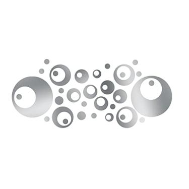 Imagem de 32PCS Set Adesivo de Parede 3D Redondo Adesivos Decoração Casa Arte Círculo Geométrico Fundo