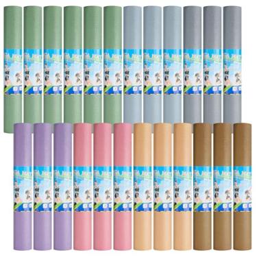 Imagem de Funtery 24 peças de tapete de ioga de 3 mm de espessura, 173 cm x 61 cm, tapete de exercícios antiderrapante, almofada de ioga para mulheres, crianças, academia, casa, pilates, material confiável e