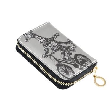 Imagem de GAIGEO Carteira feminina com zíper e bloqueio de RFID, porta-cartões de crédito, bolsa de troca de moedas, design de camiseta com zíper