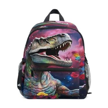 Imagem de GAIGEO Dinosaur Colorful Stars Little Kids Backpack with Whistle, Adjustable Chest Strap, Backpack for Kindergarten Boys Lightweight & Compact for Ages 3-8