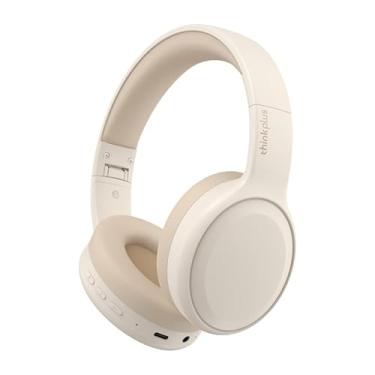 Imagem de Fones de ouvido LEN0V0 TH30 sem fio com microfone para chamadas, Bluetooth 5.3, Esportivo, Dobrável, Headset (Bege)