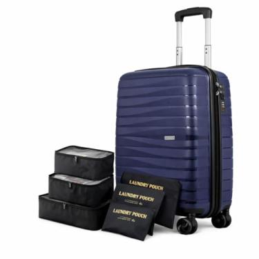 Imagem de Mala Bordo 10kg + Kit Organizador Necessaire 6 pçs (Polipropileno, Essencial Marinho)