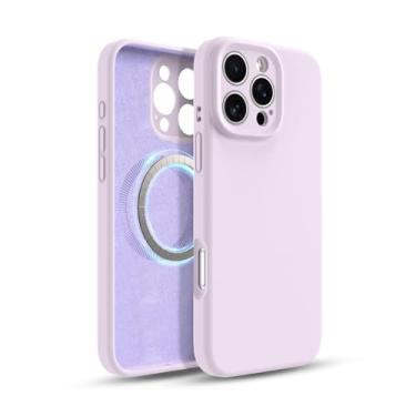 Imagem de IAIYOXI Capa de silicone magnética compatível com iPhone 17 Air, compatível com todos os acessórios MagSafe, capa protetora à prova de choque com forro de microfibra macio antiarranhões, roxo