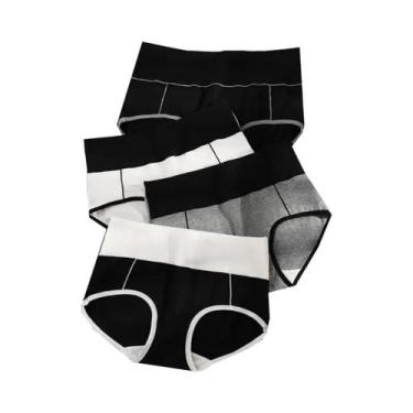 Imagem de Calcinhas De Algodão plus Size De Cintura Alta Para Mulheres, 4 Peças,