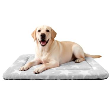 Imagem de Tapete de cama para cães – Almofada macia e confortável para canil – Cama e tapete durável para cães e gatos – ideal para gaiola, canil e uso doméstico (cinza (89 x 58 x 3,8 cm)