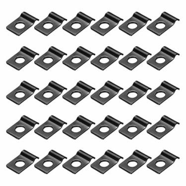 Imagem de HARFINGTON Alça de tubo de 1/40.6 cm, clipe de conduíte de aço carbono, 30 peças, braçadeira de alça de furo único para fixação de cabo de tubo de tubo (2 mm, preto)