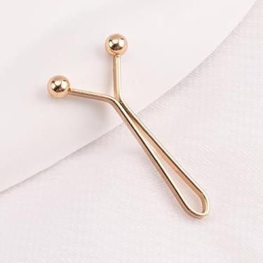 Imagem de 4 peças de saias jeans acessórios de fivela destacáveis, clipe de manga ajustável para calças de aperto da cintura clipe de redução de manga (dourado)