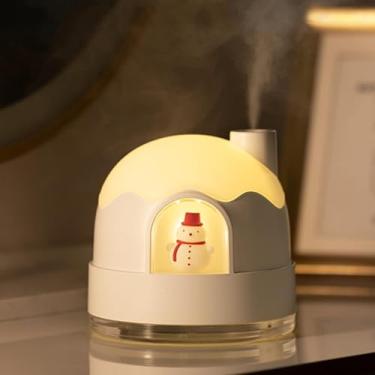Imagem de Umidificador Portátil de 350ml Névoa Fria com Luz Noturna Design Casa Neve Pessoal USB Desligamento Automático Ultra-Silencioso Auxiliar Saúde para Ar