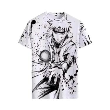 Imagem de Camiseta Masculina Oversized Naruto Anime Japonês Estampa 3D Casual Ma