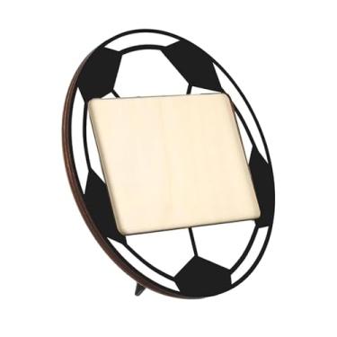 Imagem de WeiLaiKeQi Porta-retratos de madeira com tema esportivo para mesa, ideal para exibir fotos ou homenagear atletas, colegas de equipe e treinadores em ocasiões, Futebol
