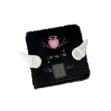 Imagem de Plush Photo Album Binder, Cute Soft Cover Folio Scrapbook with Replaceable Rages,Portable Multi-Pocket Memory Cards Book, Gift for Friends Family (Black)