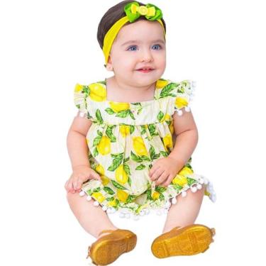 Imagem de Vestido de Bebê Roupa Menina Infantil Com Tiara 100% Algodão - Mundo N