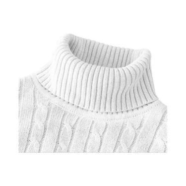 Imagem de Suéter Masculino De Gola Alta De Manga Longa Slim Fit Tricotado Casual