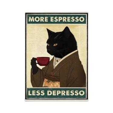 Imagem de Gato Preto Filhote Fazendo Cocô No Banheiro Leitura De Jornal Pôster A