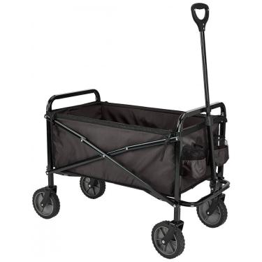 Imagem de Carrinho Dobrável para Camping e Jardim com Bolsa de Cobertura, Capacidade 60kg, Preto