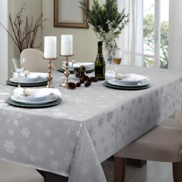 Imagem de Toalha de Mesa de Natal Retangular 6 Lugares Impermeável 1,40X2,10M Pr