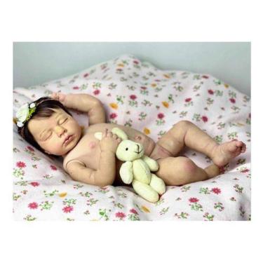 Imagem de Bebê Reborn Menina Dormindo Menina Silicone Lou Lou L01 