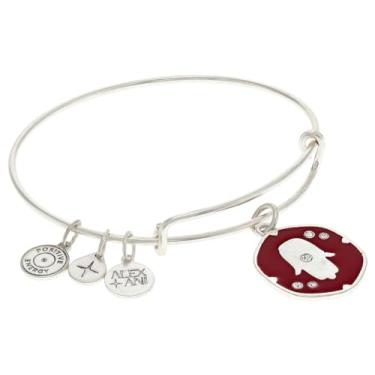 Imagem de Alex and Ani Bracelete feminino com pingente Hamsa EWB Path of Symbols prata antiga, tamanho único, One Size, Latão, Sem pedras preciosas