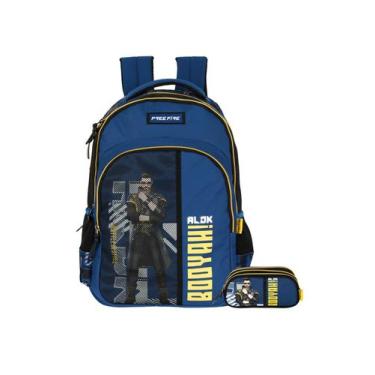 Imagem de kit Escolar Free Fire Mochila Costa + Estojo Triplo Original - Luxcel,