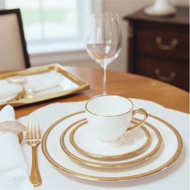 Imagem de Prato Raso, Sobremesa e Xícara Chá Paddy Porcelana Fio de Ouro Wolff