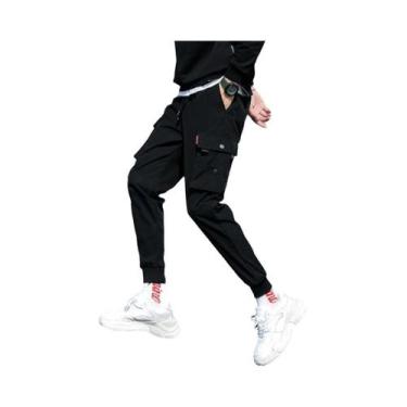 Imagem de Calças Cargo Casuais Masculinas Largas 2025 Tendência Cor Sólida Multi