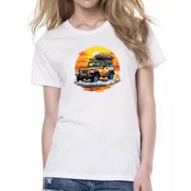 Imagem de Camiseta Baby Look Aventura jeep praia sunset, G
