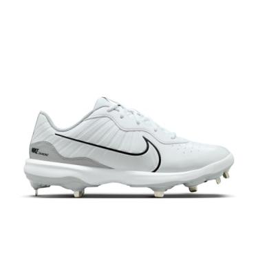 Imagem de Nike Chuteiras de beisebol Alpha Huarache Varsity 4 Low Metal Branco | Cinza Tamanho 13 Médio
