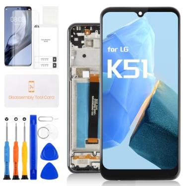 Imagem de Para substituição de tela LG K51, tela LCD com moldura sensível ao toque digitalizador para LG K51 K500 K500KM K500MM LMK500MM K500UM Tela sensível ao toque de 6,5 polegadas, montagem completa com