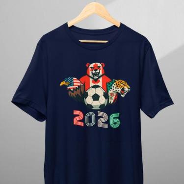 Imagem de Camiseta Infantil Adulto Copa do Mundo 2026 Aguia Urso Onça 100% Algod