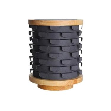 Imagem de Suporte de exibição de joias, adereços de exibição de joias, brincos giratórios de madeira maciça, prateleira de exibição de loja, suporte de joias de grande capacidade, porta-joias, organizador