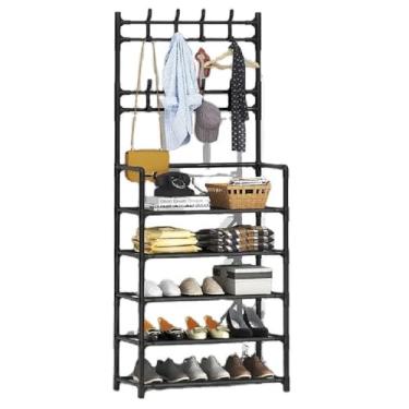 Imagem de ESTANTE 5 PRATELEIRAS ARARA GUARDA ROUPA ORGANIZADOR SAPATEIRA CABIDEIRO GANCHO RACK BOLSA BRINQUEDOS SAPATOS