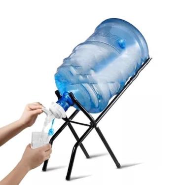 Imagem de SUPORTE GALAO AGUA BASE GARRAFA PORTATIL DOBRAVEL CAMPING VIAGEM CASA MESA PIA METAL MULTIUSO RESISTENTE AJUSTAVEL