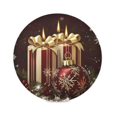 Imagem de STAYTOP Jogo americano redondo para árvore de Natal, 6 peças, tapetes de mesa antiderrapantes fáceis de limpar para casa, cozinha, churrasco, festa, decoração de mesa
