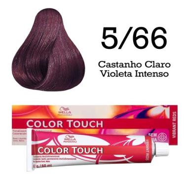 Imagem de Tonalizante Color Touch 5.66 Castanho Claro Violeta Intenso  Wella Pro