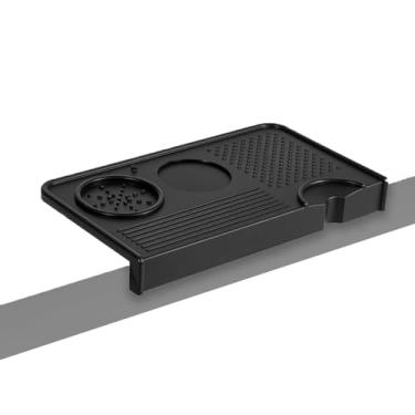 Imagem de ZJSTRO Tapete de café expresso, 26 × 14 cm, tapete de borracha seguro para alimentos, tapete de filtro portátil para acessórios de máquina de espresso, tapete de tamp de café, impermeável, almofada de
