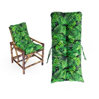 Imagem de Almofada Moderna 95x45cm - Confortável e Decorativa para Cadeiras, Poltronas, Sofás e Pallets, Alta Durabilidade, Apoio Lumbar Versátil (Flor Verde)