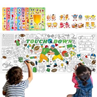 Imagem de JiuFen Pôster/toalha de mesa para colorir futebol americano – 70 x 182 cm, festa de futebol americano, faixa versátil para colorir/capa de mesa e decoração de futebol para eventos especiais