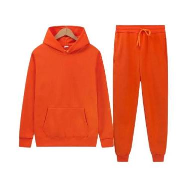 Imagem de Conjunto De Moletom Masculino Grosso Com Capuz Para Outono, Inverno E 