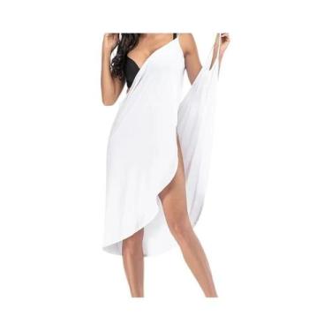 Imagem de Vestido Feminino De Cor Sólida, Saída De Praia, Biquíni, Sarong, Moda 
