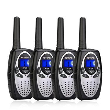 Imagem de Retevis RT628 Walkie Talkies para Crianças - Pacote com 4 - Brinquedos e Presentes para Meninos e Meninas de 6 a 12 Anos - Rádio Bidirecional com 22 Canais - para Acampamentos e Trilhas (Prateado)
