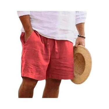 Imagem de Bermudas Masculinas Leves E Respiráveis De Algodão Para Praia, Cor Sól