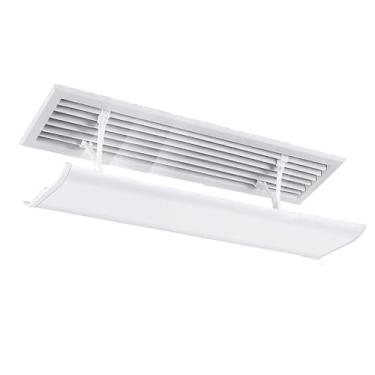 Imagem de Defletor de ar condicionado retangular ajustável, capa de ventilação de ar frio para casa e escritório, evita sopro direto, 20 cm de largura (7,9 polegadas), branco, 40 cm de comprimento (17 polegadas
