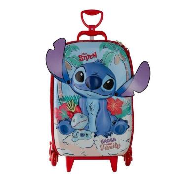 Imagem de Mochila De Rodinhas 3d Maxtoy Stitch Praia Vermelho
