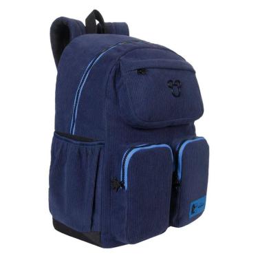Imagem de Mochila De Costas Azul Juvenil Escolar Mickey Cotelê Xeryus
