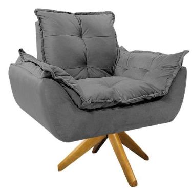 Imagem de Poltrona Opala Base Giratória de Madeira Sintético - Amarena Móveis, C