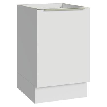 Imagem de Balcão de Cozinha 50cm 1 Porta (Sem Tampo) Branco Veludo Lux Madesa